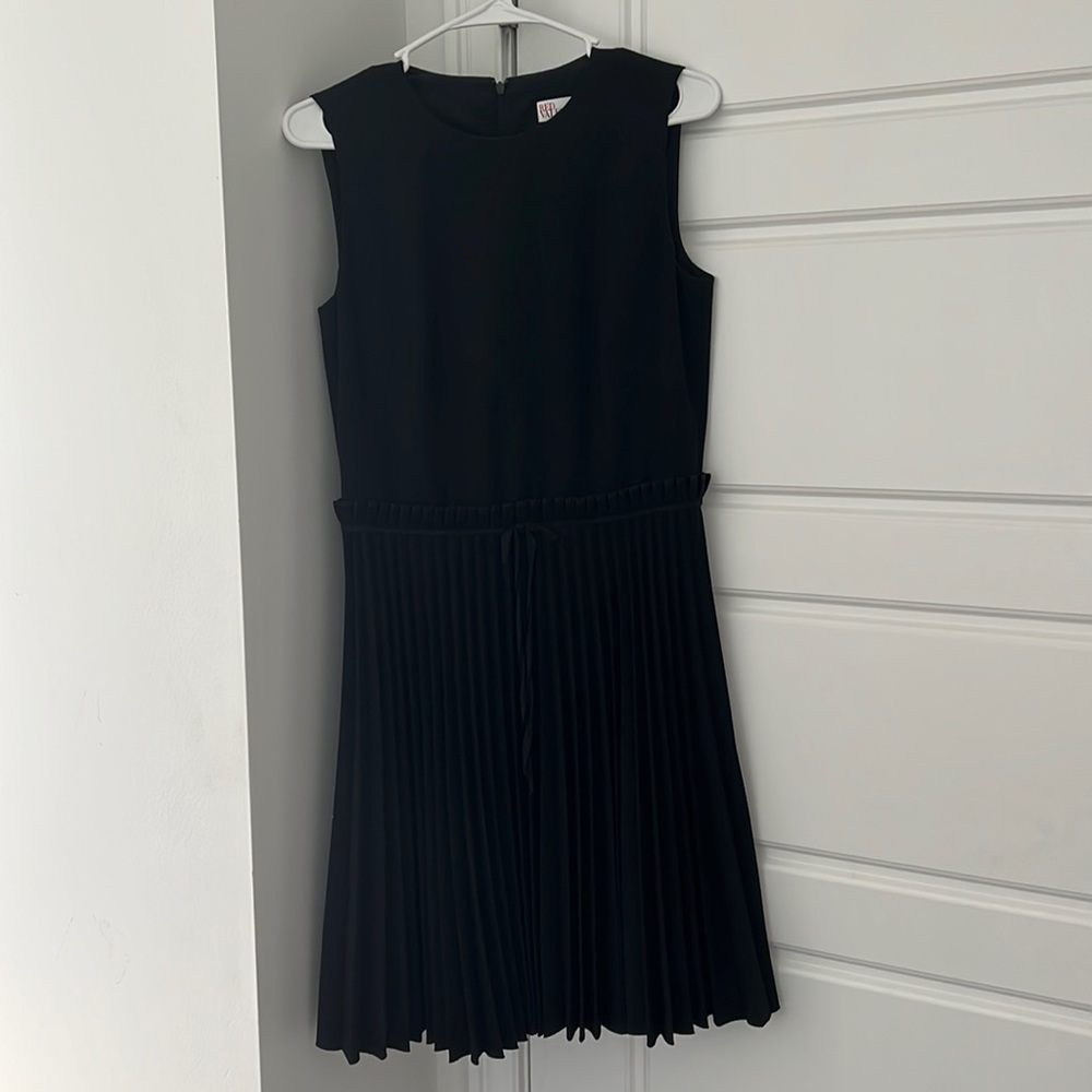 Red Valentino womens black pleated dress